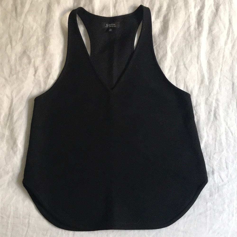 Babaton Black v neck Tank Top XXS